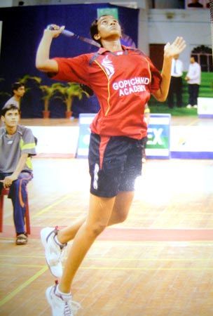 PV Sindhu seen here training at the Gopichand Academy in 2012