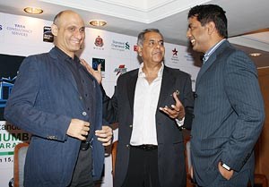 Vivek Singh, Joint MD Procam; former India cricketer Yajuvendra Singh Bilkha, Head Corporate Affairs India TCS, Debal Datta-Hed Brand Management India South Asia Standard at an event in Mumbai