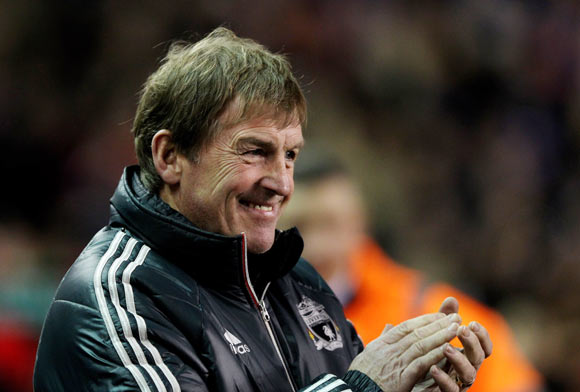 Liverpool Manager Kenny Dalglish applauds prior to the FA Cup 3rd Round match between Liverpool and Oldham Athletic at Anfield