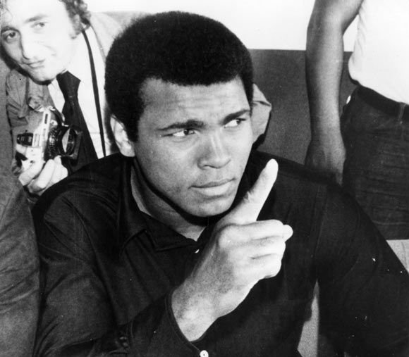 American heavyweight boxer Muhammad Ali addressing the press at Kinshasa where he is preparing for his fight against world champion, George Foreman