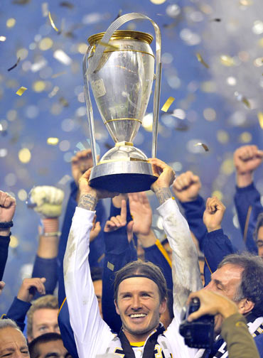 David Beckham at the MLS cup final held at The Home Depot Center on November 20, 2011 in Carson, California