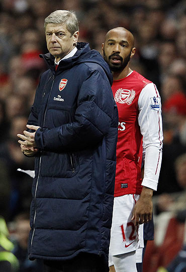 Arsene Wenger with Thierry Henry