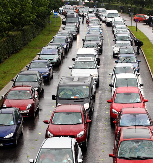 Large traffic jam forms outside the Silverstone circuit