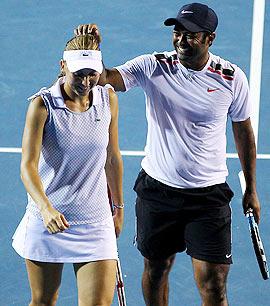 Leander Paes with Elena Vesnina