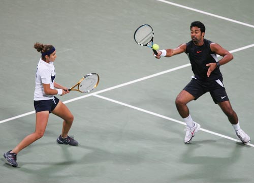 Sania Mirza with Leander Paes