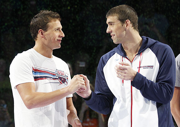 Ryan Lochte with Michael Phelps
