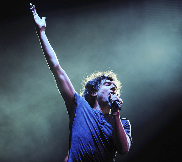 Northern Irish Singer Gary Lightbody from Snow Patrol performs on stage at Hyde Park in London on Friday