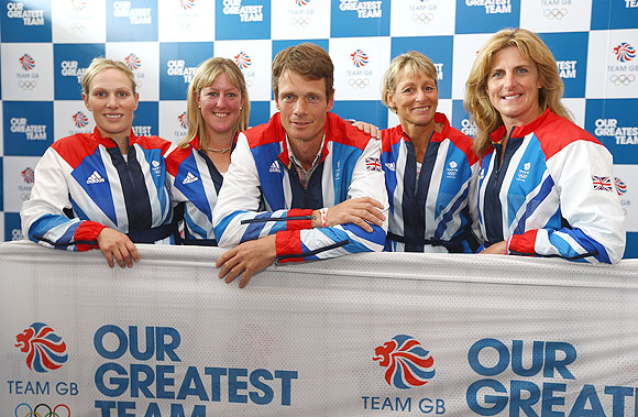 Zara Phillips, Nicola Wilson, William Fox-Pitt, Mary King and Kristina Cook of the British Equestrian team