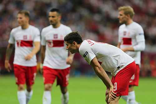 Robert Lewandowski of Poland looks on during the UEFA EURO 2012 group A match between Poland and Greece at National Stadium