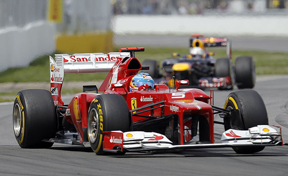 Ferrari's Fernando Alonso of Spain drives during the Canadian Grand Prix