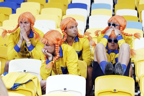 Sweden fans reacts to their team's loss against England