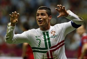 Cristiano Ronaldo celebrates after scoring