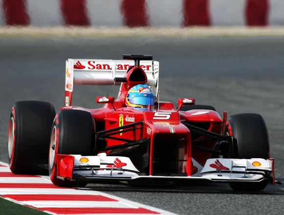 Ferrari driver Fernando Alonso in action during the F1 winter testing