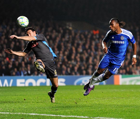 Didier Drogba scores Chelsea's first goal