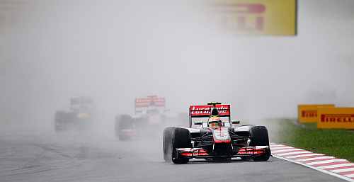 McLaren's Lewis Hamilton drives during the Malaysian Formula One Grand Prix at the Sepang Circuit
