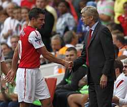 Robin van Persie and Arsene Wenger