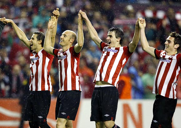 Athletic Bilbao players celebrate