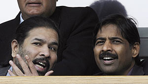 Blackburn Rover's joint owner Balaji Rao (left) and Venkatesh Rao of Venky's Ltd