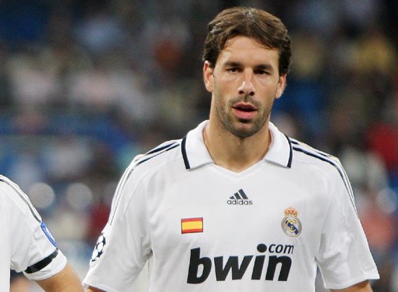 Real Madrid's Ruud van Nistelrooy prior to the start of the UEFA Champions League Group H match between Real Madrid and BATE Borisov at the Santiago Bernabeu stadium on September 17, 2008 in Madrid, Spain. Real Madrid won the match 2-0