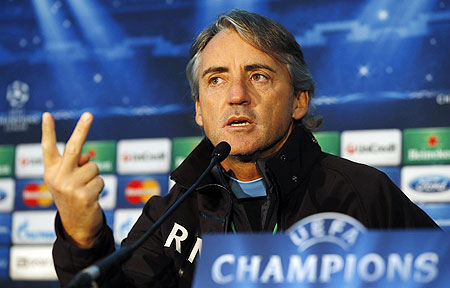 Manchester City's manager Roberto Mancini
