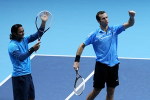 Paes and Stepaken after winning the match