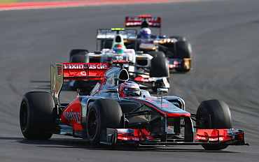 Jenson Button of Great Britain and McLaren drives during the United States Formula One Grand Prix