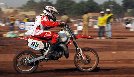 A rider rides during the Dirt Track race on Sunday