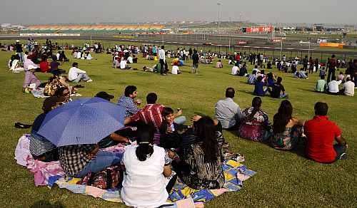 Indian fans watch the action