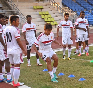 The Pune FC team in training