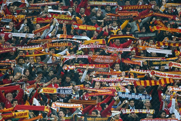 The Galatasaray AS fans show their support