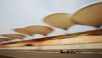 Sebastian Vettel of Germany and Infiniti Red Bull Racing drives