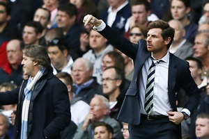 Tottenham Hotspur's manager Andre Villas-Boas (right) and his Manchester City counterpart Roberto Mancini