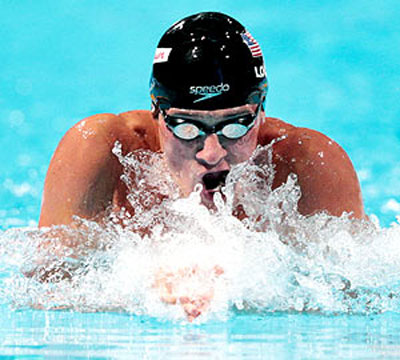 Ryan Lochte swims during the 200m individual medley event on Thursday