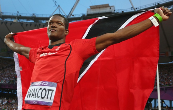 Keshorn Walcott of Trinidad and Tobago celebrates