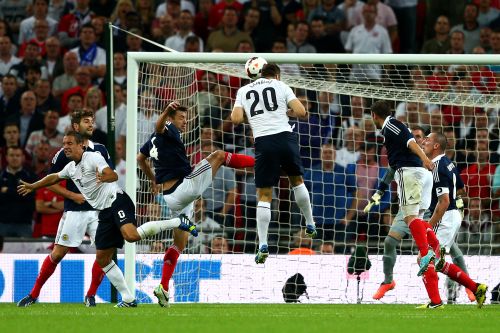Rickie Lambert of England scores a goal during the International Friendly match between England and Scotland at Wembley Stadium 