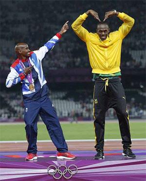 Mo Farah and Usain Bolt 