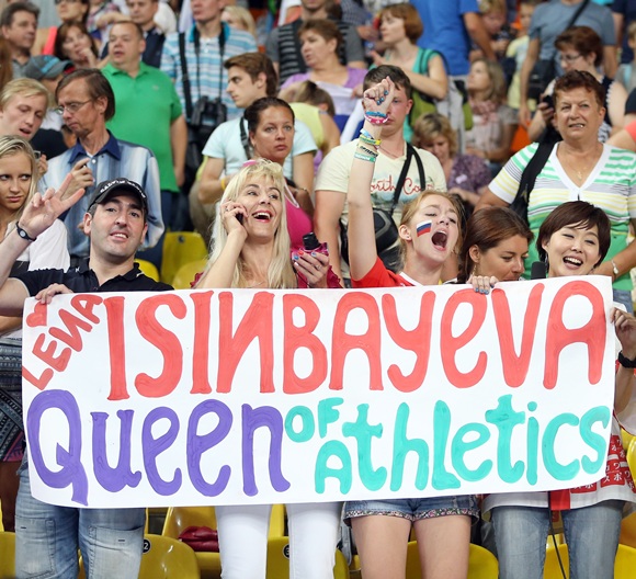 Fans show their support for Yelena Isinbayeva 