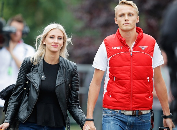 Max Chilton of Great Britain and Marussia and his girlfriend Chloe Roberts