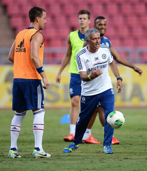 Jose Mourinho at a training session