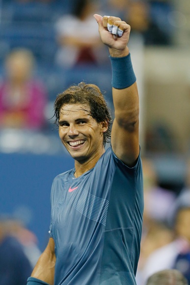 Rafael Nadal of Spain celebrates victory