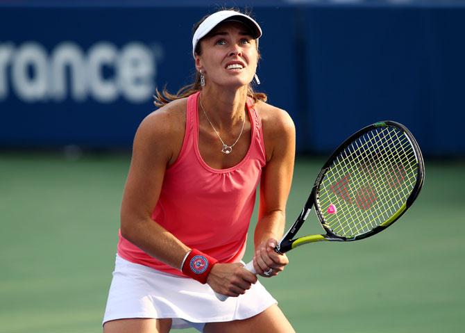 Martina Hingis of Switzerland in action