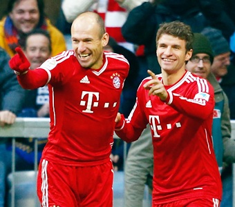 Robben double gives Bayern another win