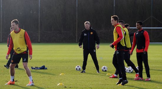 David Moyes during Manchester United training 