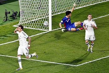 Bayern Munich's Mario Mandzukic celebrates after scoring in their club world cup match on Tuesday