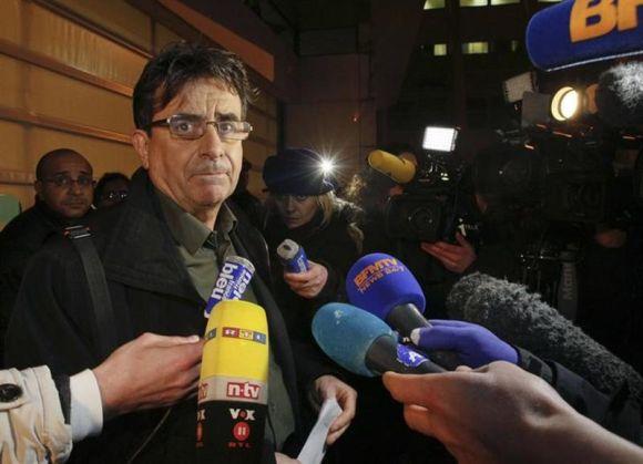 Deputy director Jean Marc Grenier talks to media outside the CHU Nord hospital in Grenoble