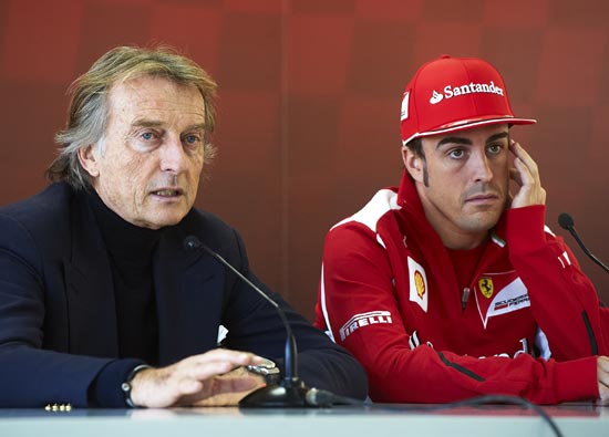 Ferrari chairman Luca Di Montezemolo with Fernando Alonso