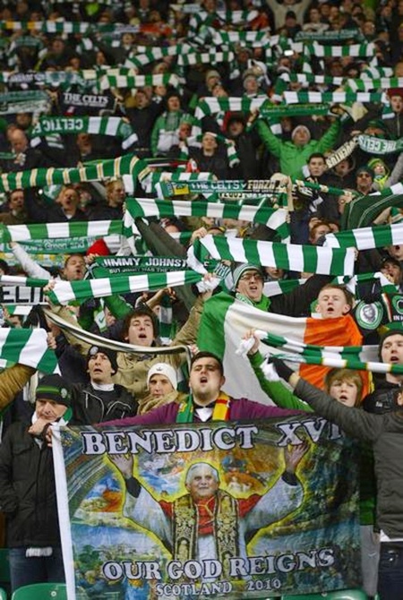 Celtic supporters sing