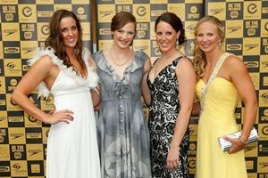 Australian Olympic gold medal relay team Brittany Elmslie, Cate Campbell, Alicia Coutts and Melanie Schlanger 