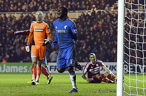 Chelsea's Victor Moses (celebrates) scoring against Middlesbrough during their FA Cup match on Wednesday