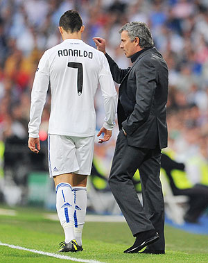 Cristiano Ronaldo and Jose ourinho